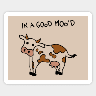 In A Good Mood Cow Sticker